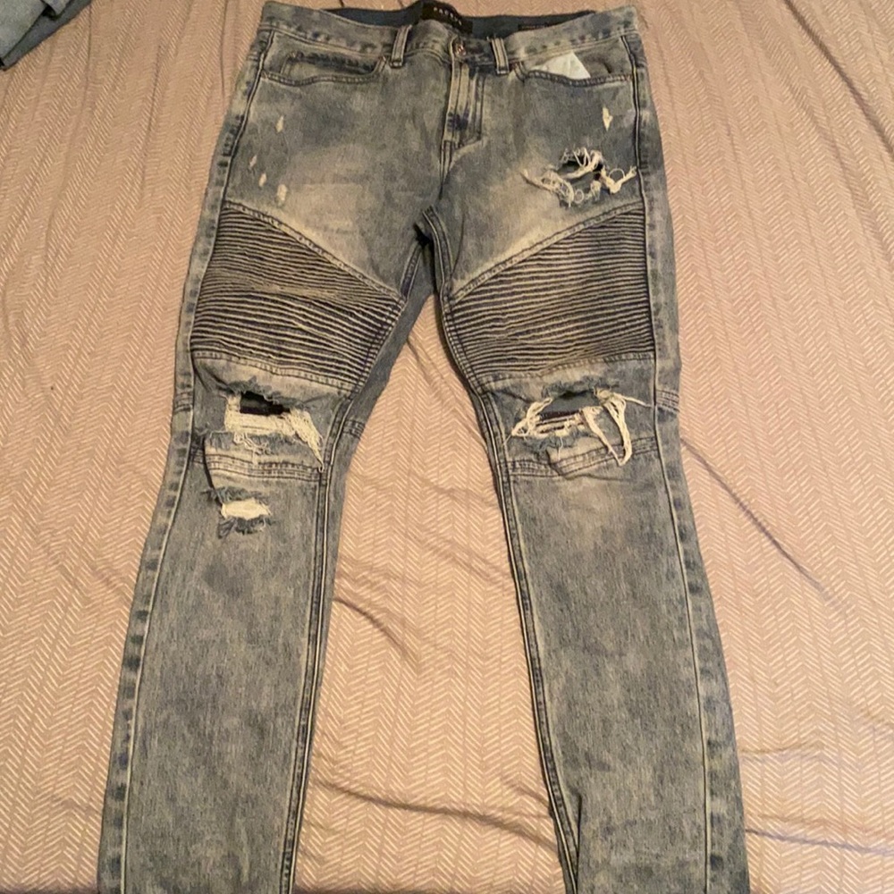 PacSun Distressed Biker Jeans Blue 30 x 30